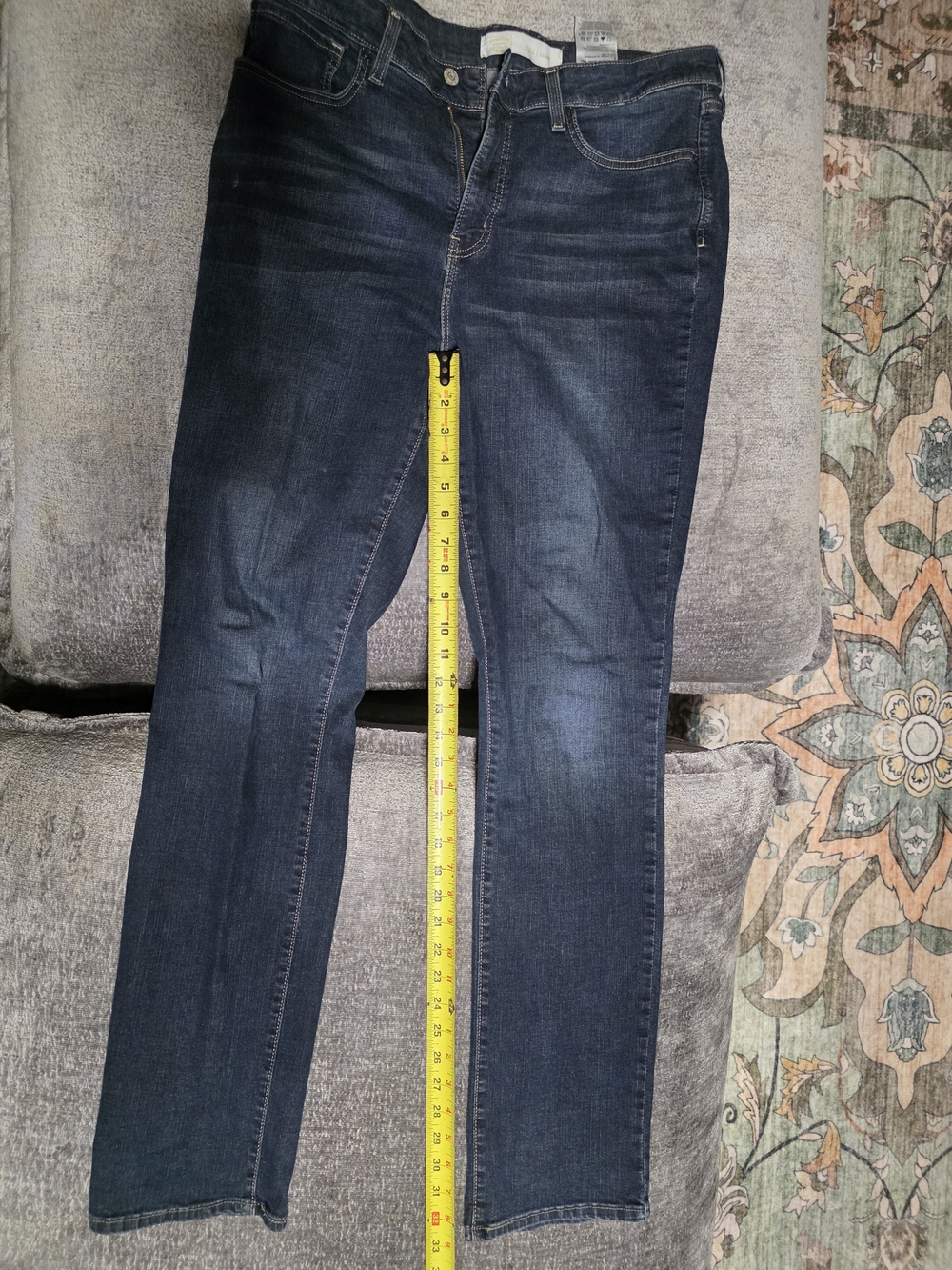 Levi Strauss Signature Gold Women’s 16 Long Straight Leg Jeans W33 L34 Dark Wash